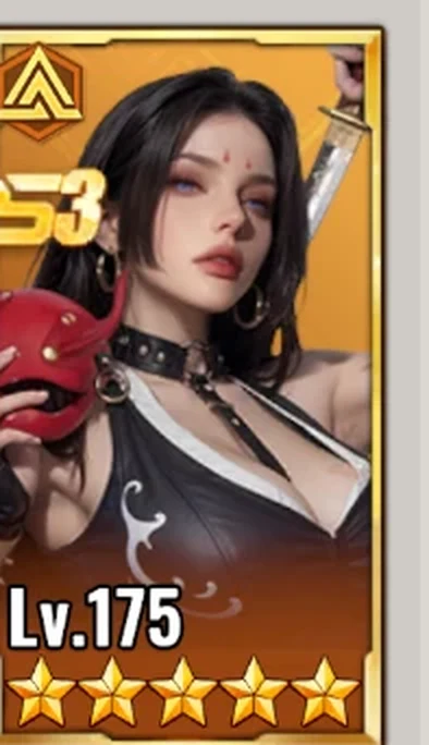 Legendary S3 Rider hero card at level 175 with five stars