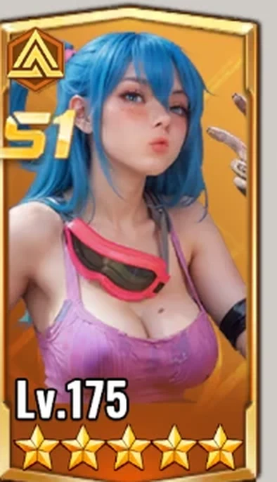 Legendary S1 Rider hero card at level 175 with five stars