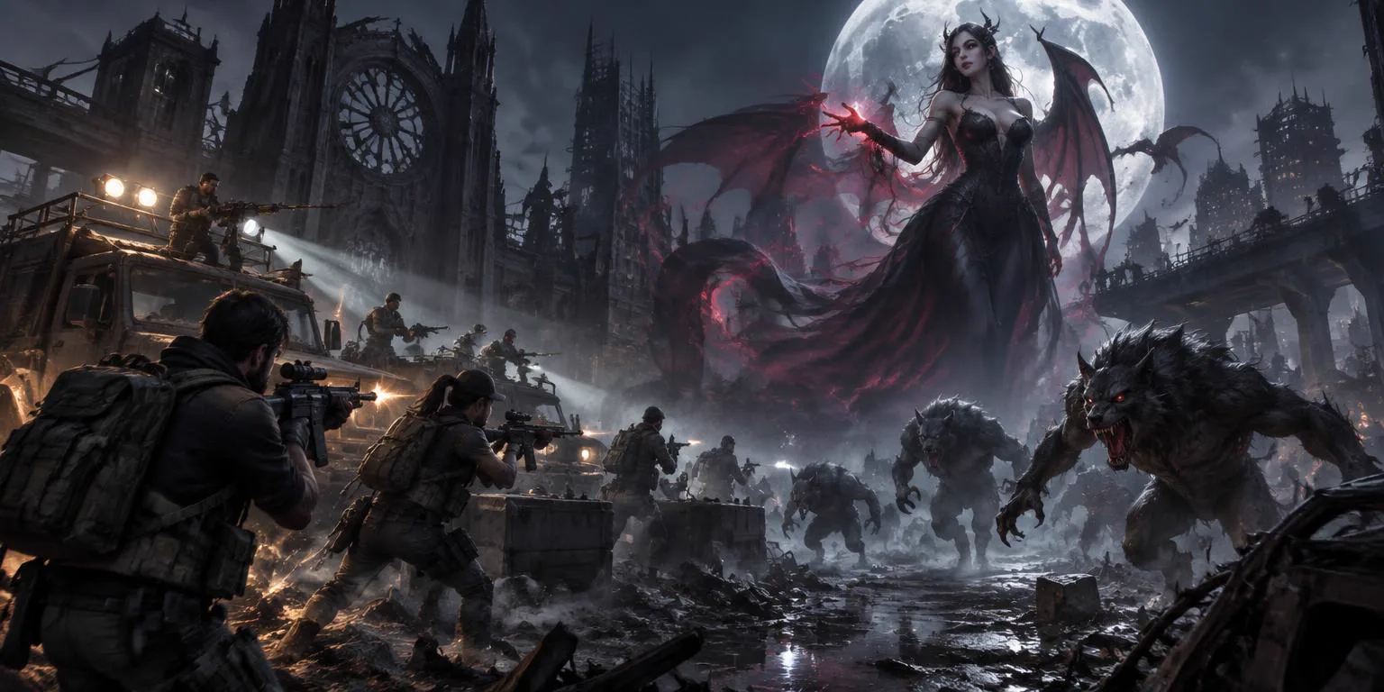Survivor rally squads fighting werewolves and the Night Succubus