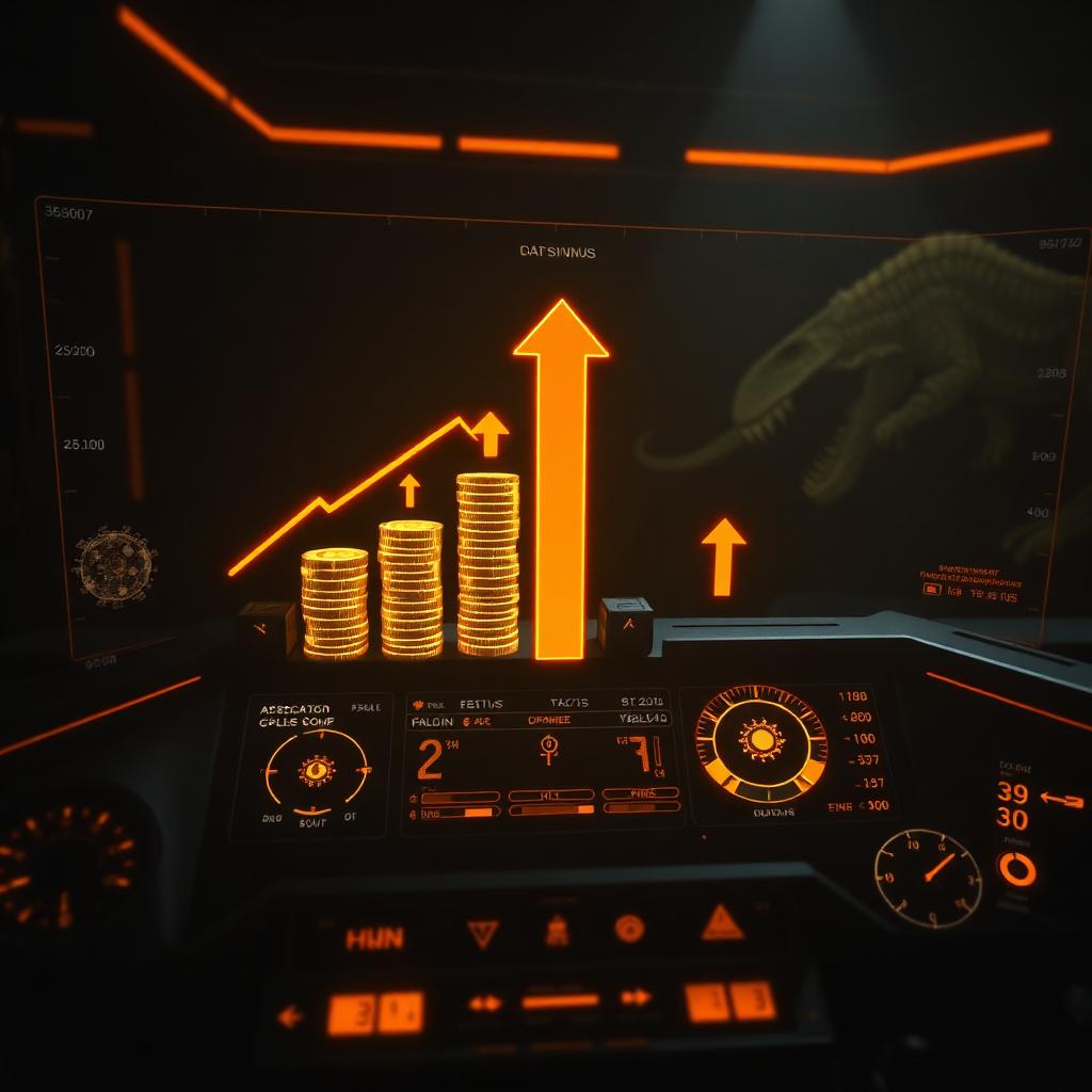 Tactical HUD showing currency converting into ascending power bars