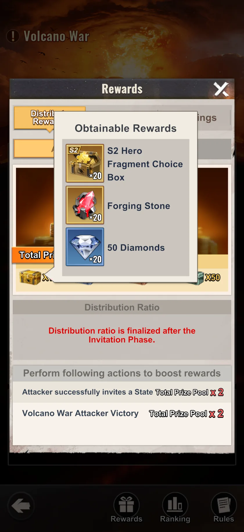 Last Z Volcano War infographic — Tier x20