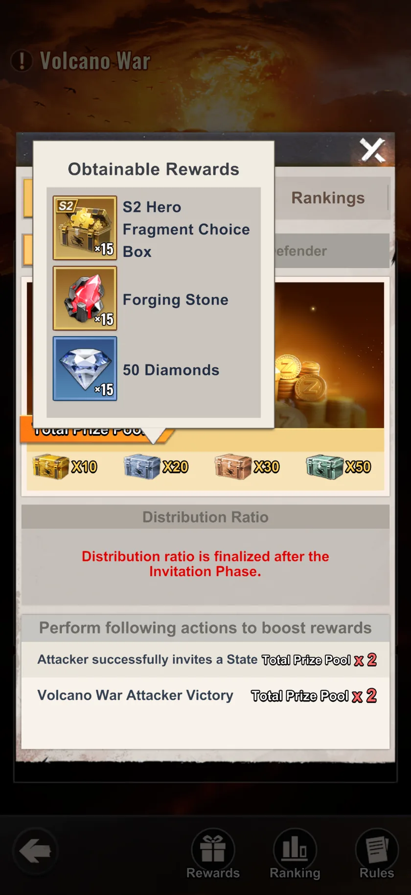 Last Z Volcano War infographic — Tier x15