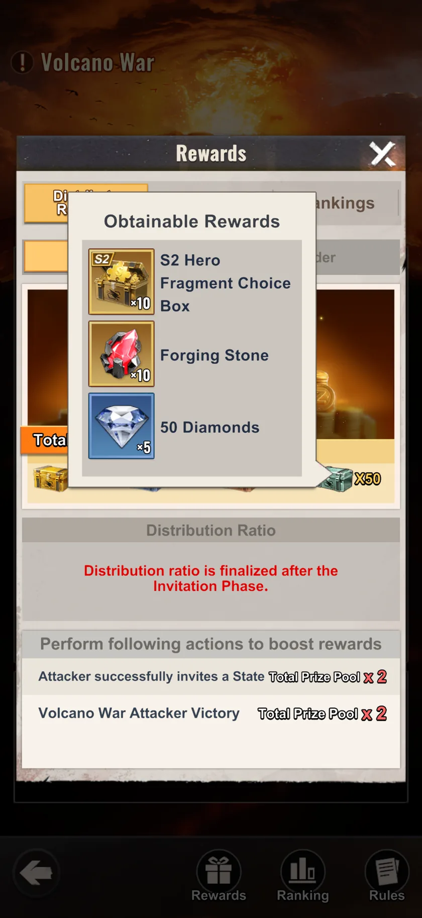 Last Z Volcano War infographic — Tier lowest